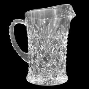 Vintage 1940s Anchor Hocking Pineapple and Bars Pressed Glass Creamer/Pitcher
